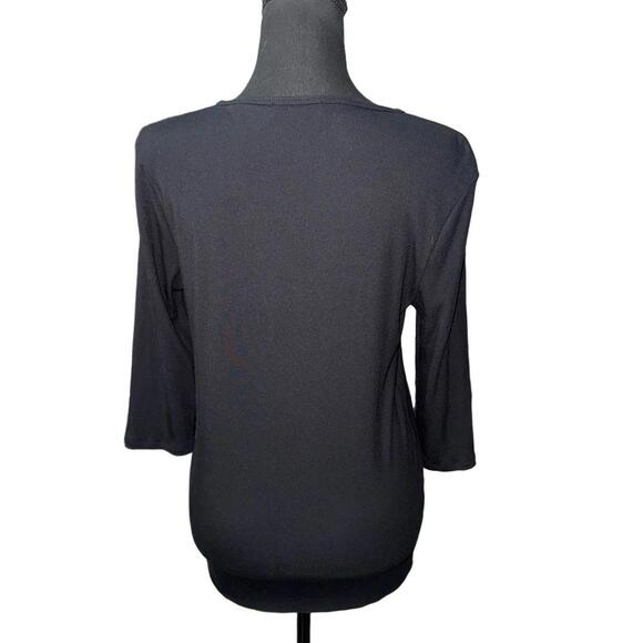 VINCE Women’s Elbow Sleeve Crew Neck T-Shirt in Black-Size X-Large - Picture 9 of 12